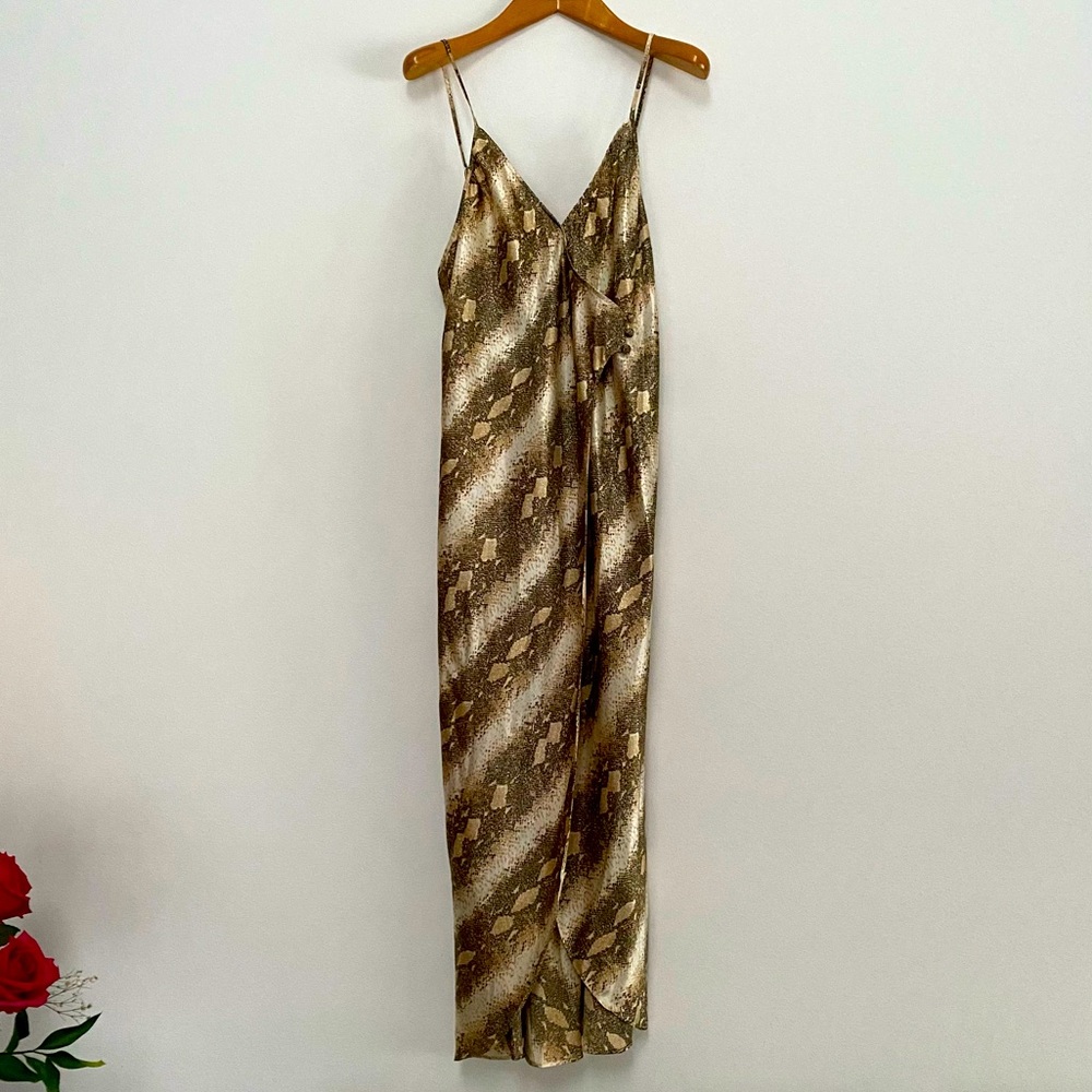 Secret Treasures Animal Print Maxi Midi Slip Dress
